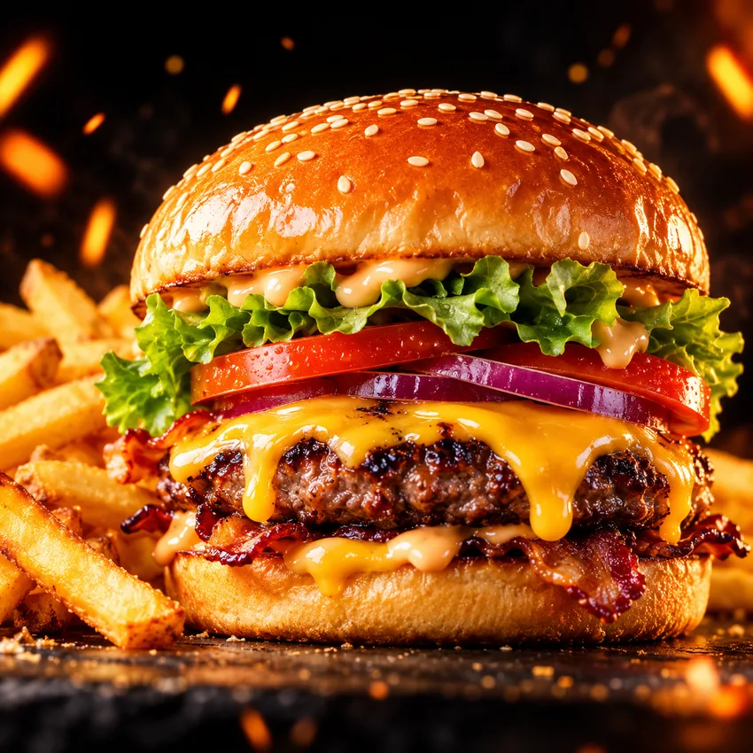 Burger gourmand, visuel d’illustration